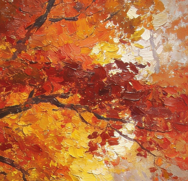 Autumn in the Deep Woods, Impasto Paintings, Landscape Oil Paintings, Original Small Paintings on Canvas, Simple Oil Paintings, Small Paintings on Canvas, Hand Painted Canvas Art-HomePaintingDecor