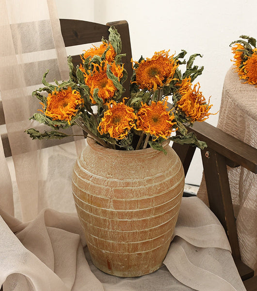 Natural Decorations, A Bunch of Sunflowers, Flower Arrangement, Handmade Artificial Flowers for Home Decor, Natural Dried Sunflower Stems-HomePaintingDecor