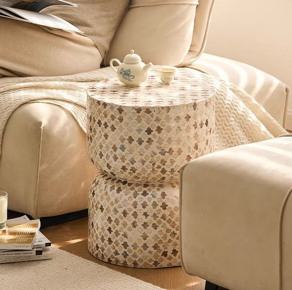 Modern Side Table, Contemporary Bedside Table, Bedside Small Side Table, Elegant Small End Table, Creative Coffee Table, Contemporary Side Table, Portable Casual Side Table, Shell Small Sofa Side Table-HomePaintingDecor