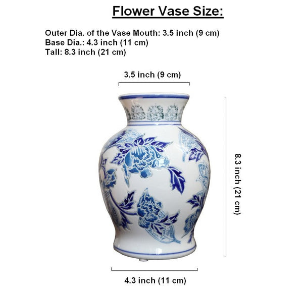 Porcelain Flower Vases, Centerpiece Ceramic Bouquet Vases, Handmade Flower Vase, Vintage Flower Vases on Dining Table-HomePaintingDecor