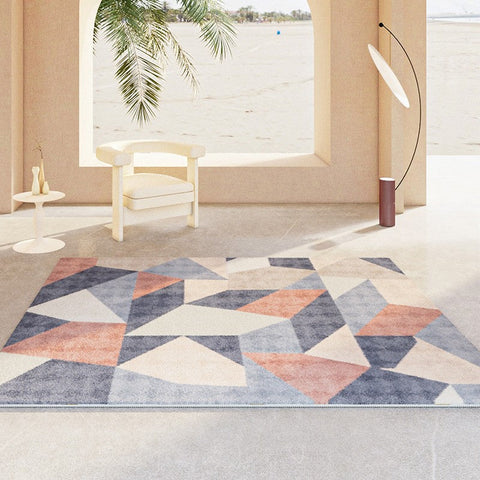 Geometric Contemporary Rugs Next to Bed, Large Modern Rugs for Living Room, Contemporary Modern Rugs for Sale, Modern Carpets for Dining Room-HomePaintingDecor