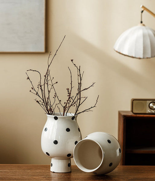 Small Flower Vases on Table, Handmade Water Holding Flower Vase, Ceramic Bud Vases, Modern Porcelain Flower Vases-HomePaintingDecor