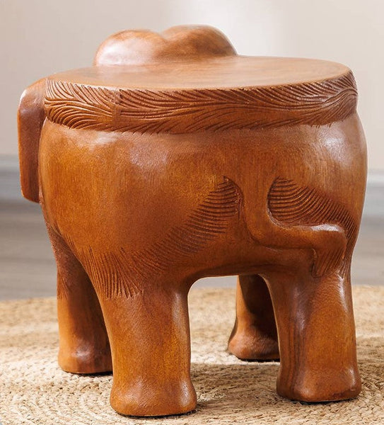 Dining Table Stool, Handmade Solid Wood low Stool, Elephant Wooden Stool, Elephant Sofa Stool, Creative Shoe-changing Stool-HomePaintingDecor