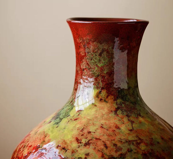 Large Pottery Flower Vases, Handmade Water Holding Flower Vases, Modern Bouquet Flower Vases, Centerpiece on Dining Table, Flower Vase on Table-HomePaintingDecor