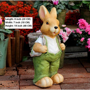 Garden Animal Statues, Large Garden Statues, Large Rabbit Statue for Garden, Bunny Flower Pot, Garden Ornament, Gardening Decoration Ideas-HomePaintingDecor