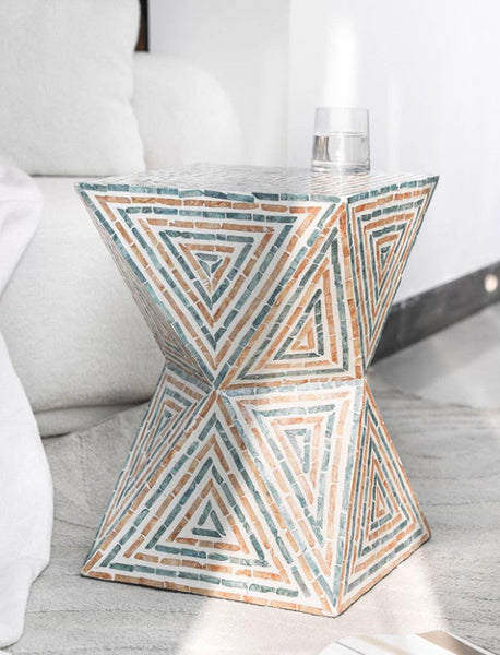 Modern Small End Table, Contemporary Small Sofa Side Table, Unique Shell Small Side Table, Portable Casual Side Table, Creative Coffee Table-HomePaintingDecor