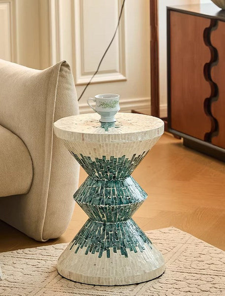Bedside Small Side Table, Modern Side Table, Shell Small Sofa Side Table, Contemporary Bedside Table, Small End Table, Portable Casual Side Table, Creative Coffee Table, Contemporary Side Table-HomePaintingDecor