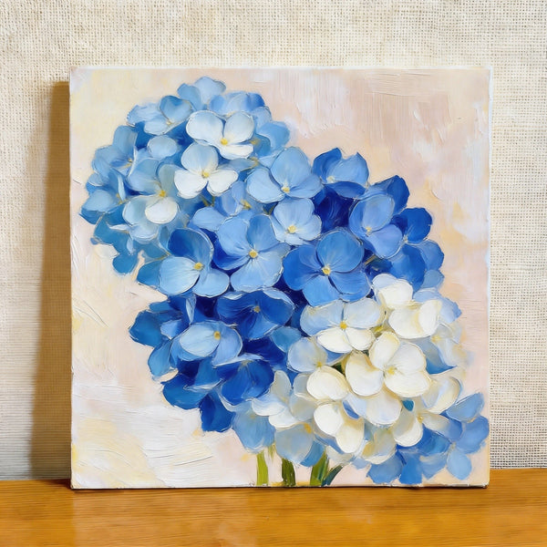 Hydrangeas in Full Bloom, Still Life Painting, Small Canvas Wall Art, Hand Painted Canvas Art, Original Flower Paintings, Buy Small Paintings Online-HomePaintingDecor