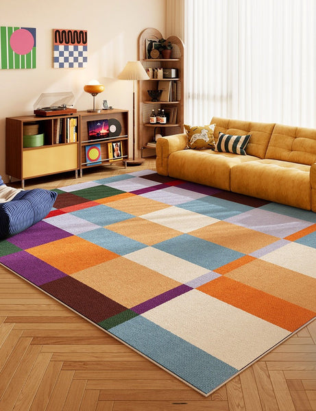 Geometric Contemporary Rugs for Dining Room, Bedroom Floor Rugs, Large Modern Rugs for Living Room, Colorful Modern Rug for Living Room