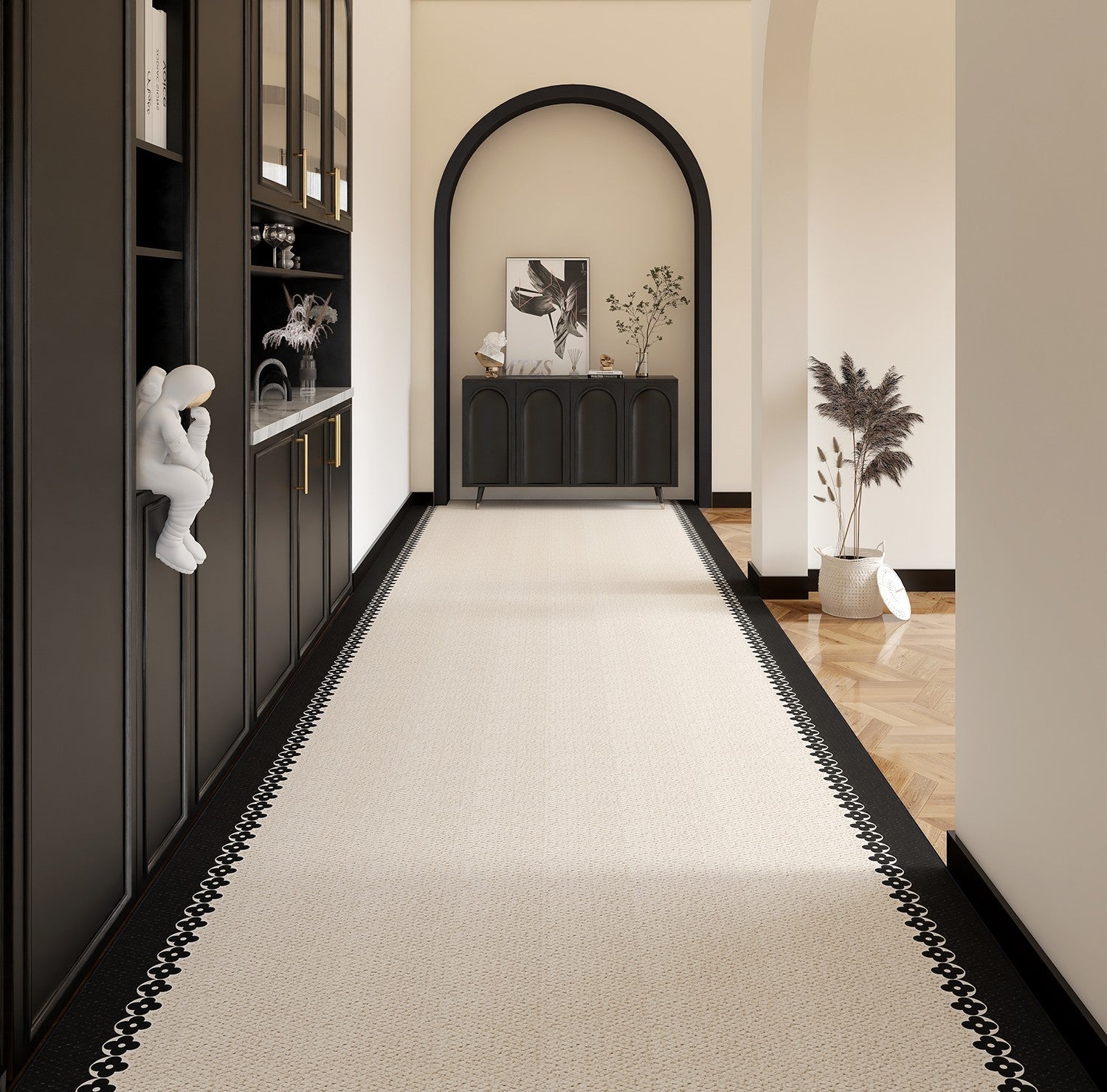 Long Narrow Runner Rugs, Extra Long Hallway Runners, Stain-resistant Non Slip Entryway Runner Rug Ideas, Geometric Modern Long Hallway Runners, Contepmorary Runner Rugs-HomePaintingDecor