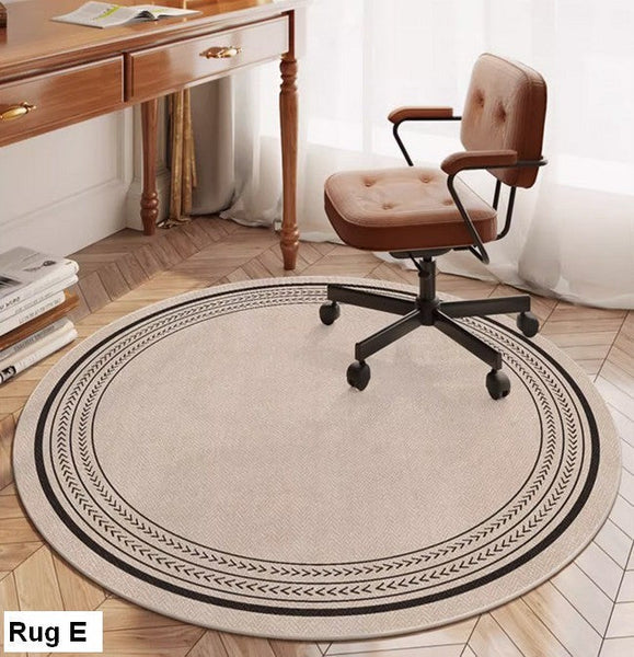 Round Rugs under Coffee Table, Geometric Modern Rug Ideas for Living Room, Circular Modern Rugs under Dining Room Table, Modern Round Rugs for Bedroom-HomePaintingDecor