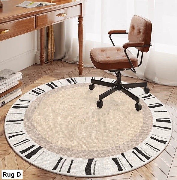 Round Rugs under Coffee Table, Geometric Modern Rug Ideas for Living Room, Circular Modern Rugs under Dining Room Table, Modern Round Rugs for Bedroom-HomePaintingDecor