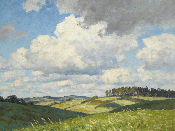 French Countryside under a Vast Sky, Small Landscape Paintings, Small Oil Paintings on Canvas, Small Paintings on Canvas, Hand Painted Canvas Artï¼?Original Oil Paintings-HomePaintingDecor