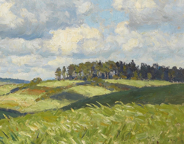 French Countryside under a Vast Sky, Small Landscape Paintings, Small Oil Paintings on Canvas, Small Paintings on Canvas, Hand Painted Canvas Artï¼?Original Oil Paintings-HomePaintingDecor