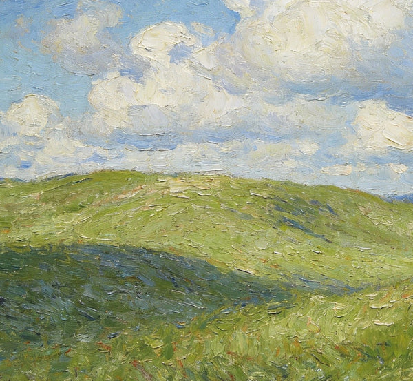 Small Wall Paintings, Grassland Under a Blue and White Sky, Landscape Canvas Paintings, On Canvas Small Paintings, Hand Painted Canvas Art, Original Artwork Landscape Paintings-HomePaintingDecor