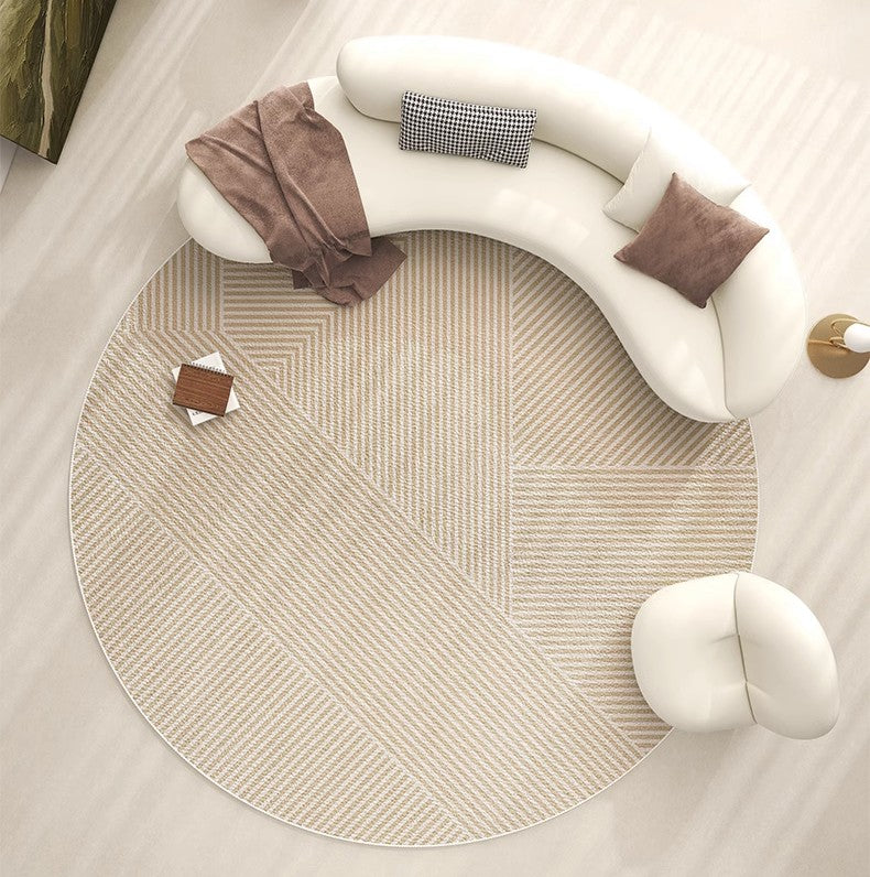 Modern Rugs for Dining Room, Circular Modern Rugs for Bedroom, Contemporary Round Rugs, Geometric Modern Rug Ideas for Living Room-HomePaintingDecor