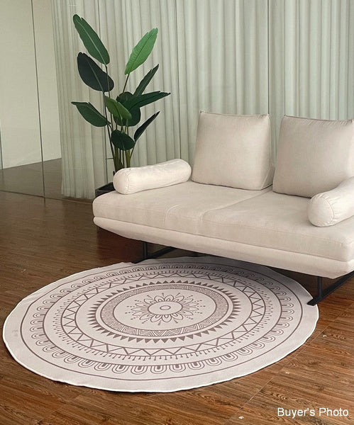 Circular Modern Rugs for Bedroom, Modern Rugs for Dining Room, Contemporary Round Rugs, Geometric Modern Rug Ideas for Living Room-HomePaintingDecor