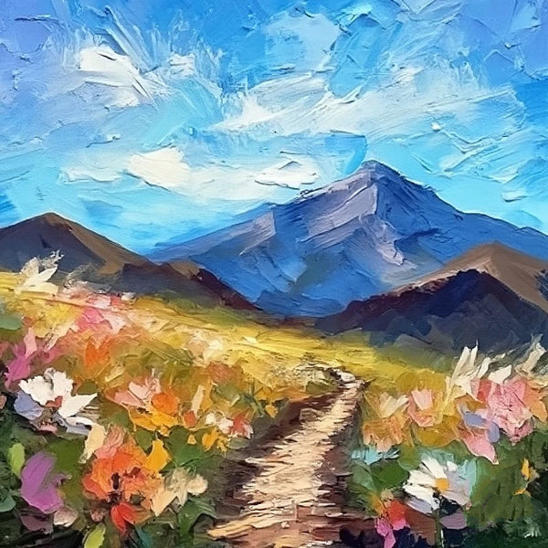 Mountain Landscape Painting, Original Small Landscape Paintings, Heavy Texture Canvas Art, Small Canvas Paintings, Easy Landscape Painting Ideas, Simple Small Canvas Paintings-HomePaintingDecor