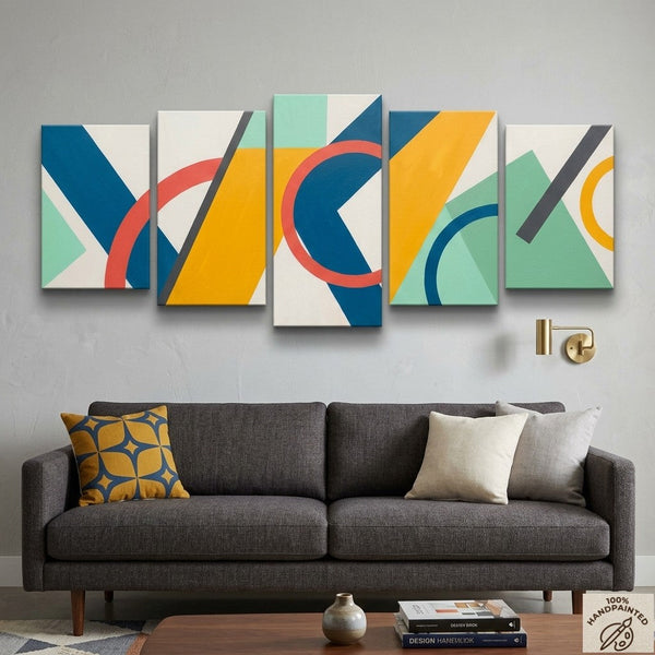 Original Modern Paintings, Geometric Contemporary Art, Abstract Acrylic Paintings, Hand Painted Canvas Art-HomePaintingDecor