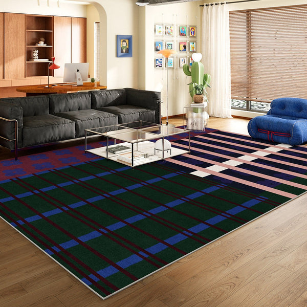 Contemporary Modern Rugs for Dining Room, Bedroom Modern Floor Carpet, Blue Modern Rug Designs, Living Room Rug Ideas, Mid Century Modern Rugs-HomePaintingDecor