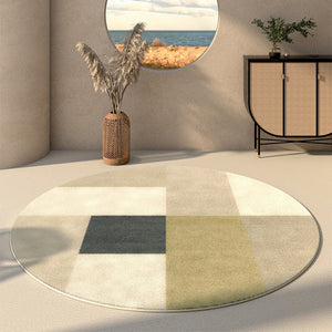 Large Floor Carpets for Dining Room, Modern Round Carpets for Living Room, Round Rugs Next to Bed, Bathroom Modern Rugs, Entryway Circular Rugs-HomePaintingDecor