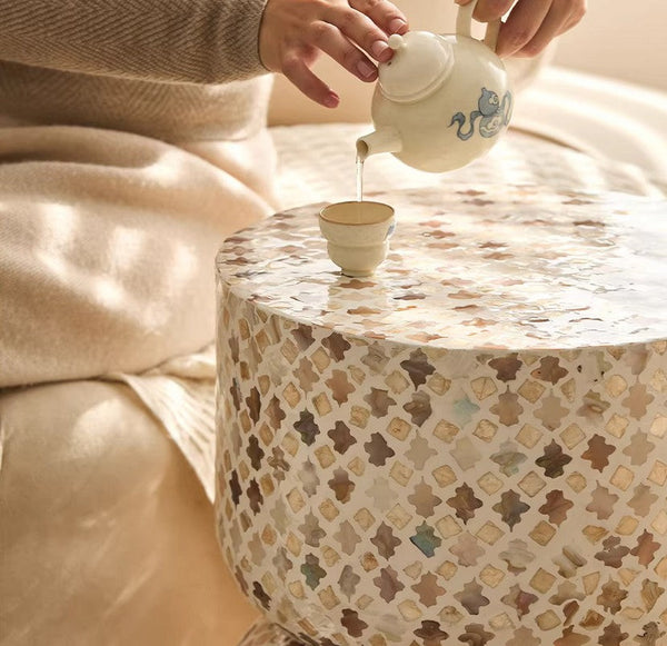 Modern Side Table, Contemporary Bedside Table, Bedside Small Side Table, Elegant Small End Table, Creative Coffee Table, Contemporary Side Table, Portable Casual Side Table, Shell Small Sofa Side Table-HomePaintingDecor