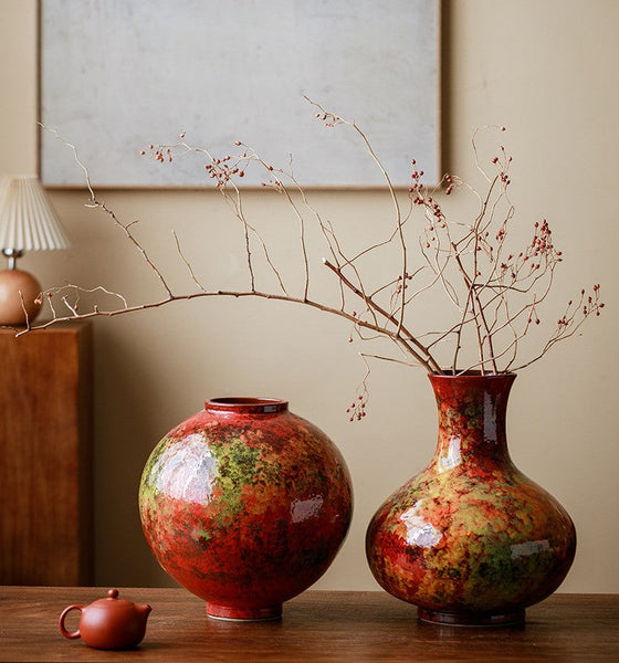 Handmade Water Holding Flower Vases, Large Pottery Flower Vases, Modern Bouquet Flower Vases, Centerpiece on Dining Table, Flower Vase on Table-HomePaintingDecor