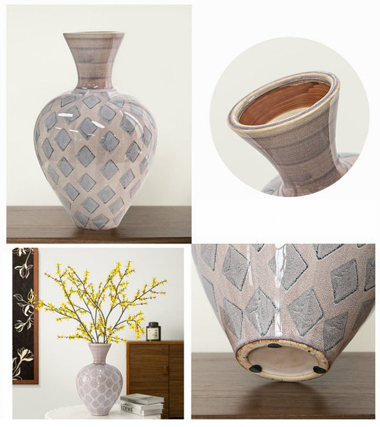 Unique Porcelain Flower Vases, Flower Vases on Table, Contemporary Vases for Modern Home Decor, Ceramic Bouquet Vases, Dining Table Centerpiece-HomePaintingDecor