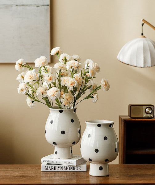 Ceramic Bud Vases, Small Flower Vases on Table, Handmade Water Holding Flower Vase, Modern Porcelain Flower Vases-HomePaintingDecor