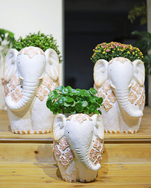 Villa Outdoor Garden Flower Pots, Oversized Modern Garden Flower Pot, Extra Large Elephant Garden Flowerpots, Animal Statue for Garden Ornaments, Resin Statue for Garden