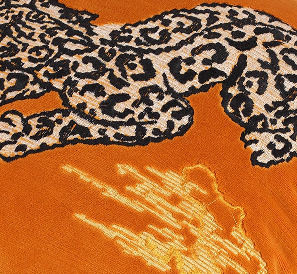 Contemporary Modern Sofa Pillows, Yellow Embroidery Tiger Pattern Pillows for Couch, Decorative Throw Pillows for Bedroom, Large Modern Sofa Pillow for Living Room-HomePaintingDecor