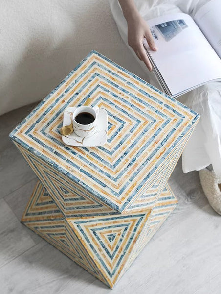 Contemporary Small Sofa Side Table, Shell Small Side Table, Unique Small End Table, Portable Casual Side Table, Creative Coffee Table-HomePaintingDecor