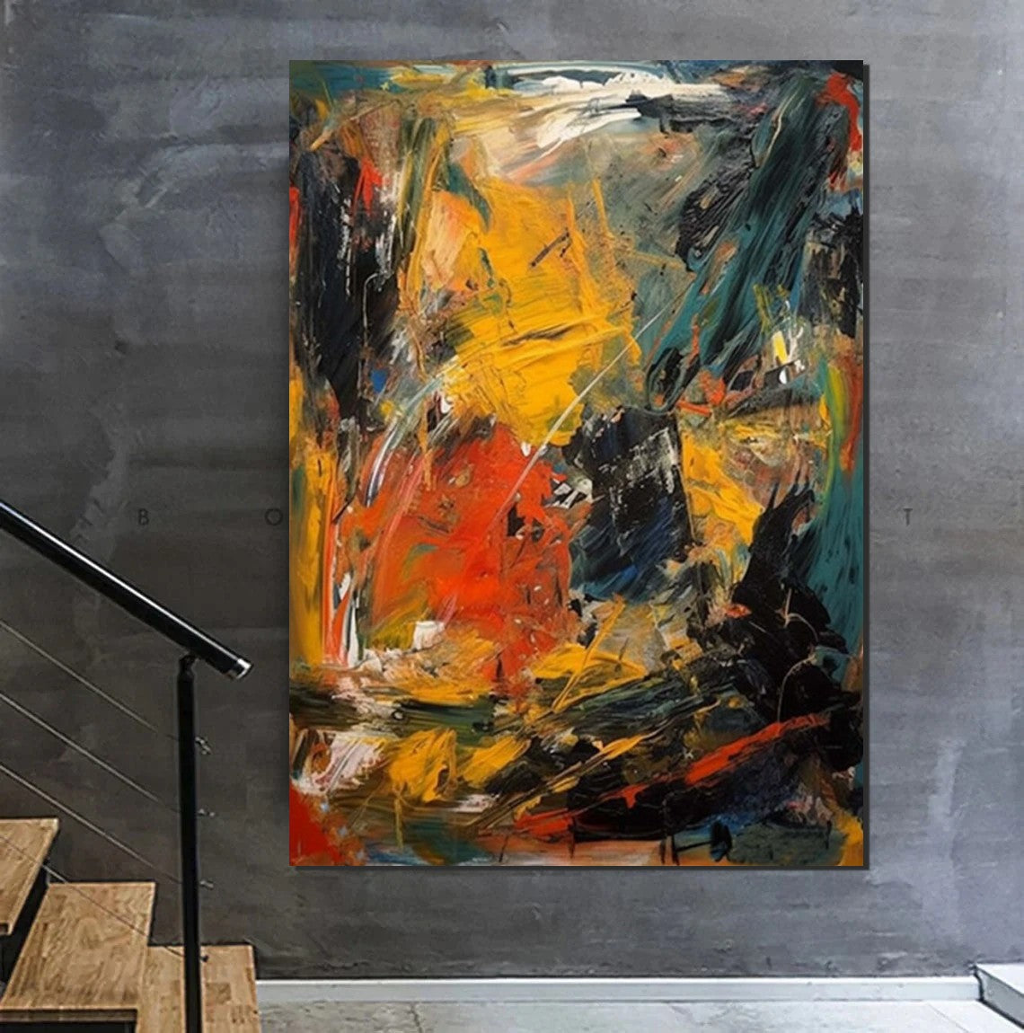 Acrylic Paintings on Canvas, Heavy Texture Painting, Buy Paintings Online, Large Paintings Behind Sofa, Large Painting for Living Room-HomePaintingDecor
