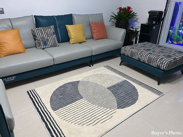 Modern Area Rugs for Dining Room, Geometric Modern Rugs for Bedroom, Modern Area Rugs under Coffee Table, Abstract Contemporary Area Rugs