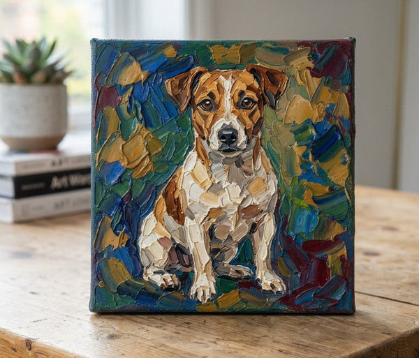 Original Acrylic Paintings, Abstract Golden Retriever Dog Portrait, Abstract Pet Portrait Painting, Hand Painted Canvas Art, Impasto Artwork, Heavy Texture Painting, Small Art on Canvas