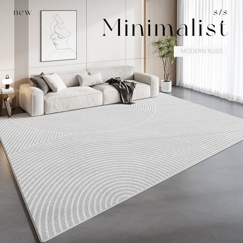 Washable Abstract Contemporary Area Rugs, Grey Modern Rugs for Living Room, Geometric Modern Rugs for Bedroom, Modern Rugs for Dining Room-HomePaintingDecor
