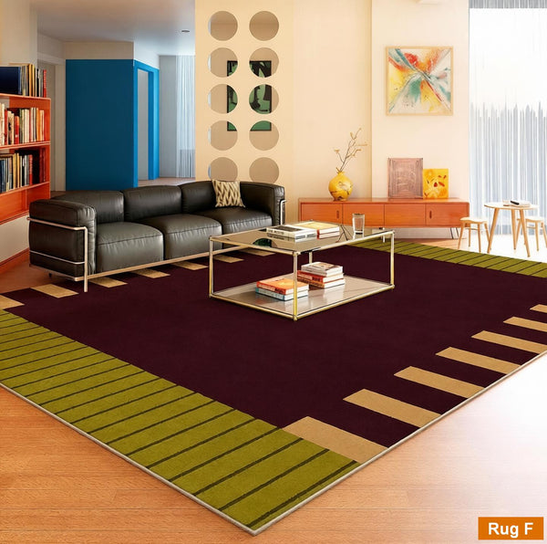 Living Room Contemporary Modern Rugs, Geometric Modern Rugs, Modern Carpets under Coffee Table, Colorful Modern Rugs for Bedroom-HomePaintingDecor