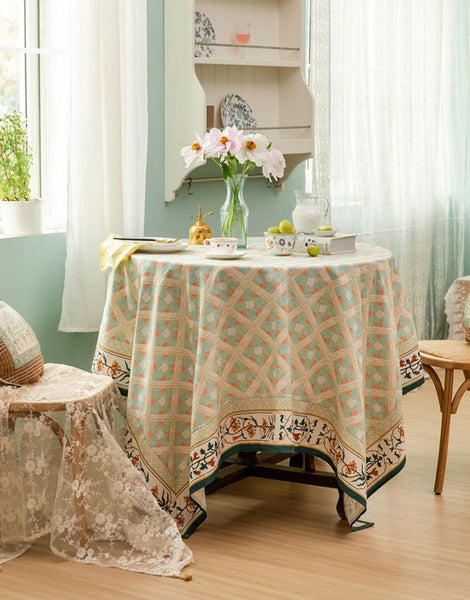 Rectangle Tablecloth for Dining Room Table, British Mid Century Fiberflax Tablecloth, Square Tablecloth for Coffee Table, Farmhouse Table Cloth, Wedding Tablecloth, Waterproof Tablecloth-HomePaintingDecor