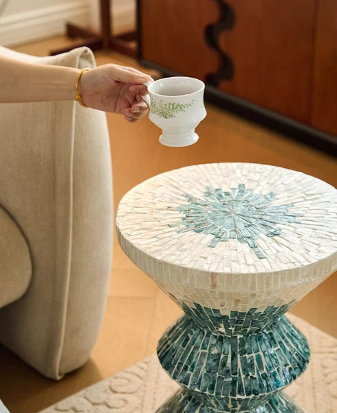 Modern Side Table, Shell Small Sofa Side Table, Contemporary Bedside Table, Bedside Small Side Table, Small End Table, Portable Casual Side Table, Creative Coffee Table, Contemporary Side Table-HomePaintingDecor