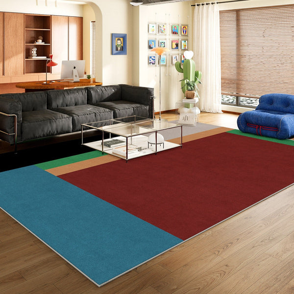 Living Room Rug Ideas, Mid Century Modern Rugs, Contemporary Modern Rugs for Dining Room, Bedroom Modern Floor Carpet, Blue Modern Rug Designs-HomePaintingDecor