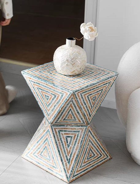 Modern Small End Table, Contemporary Small Sofa Side Table, Unique Shell Small Side Table, Portable Casual Side Table, Creative Coffee Table-HomePaintingDecor