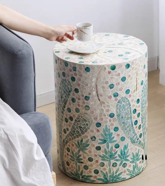 Unique Small End Table, Portable Casual Side Table, Creative Coffee Table, Contemporary Small Sofa Side Table, Shell Small Side Table-HomePaintingDecor