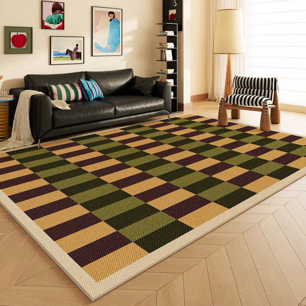 Mid Century Modern Rugs, Colorful Modern Rugs for Bedroom, Modern Living Room Rug Ideas, Geometric Contemporary Area Rugs-HomePaintingDecor