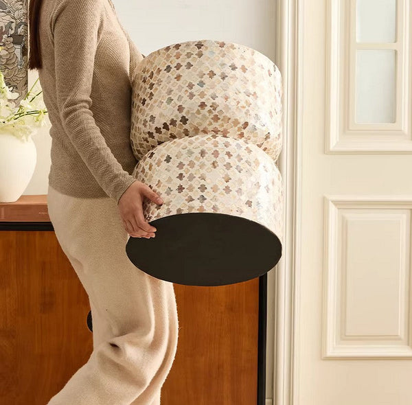 Elegant Small End Table, Modern Side Table, Contemporary Bedside Table, Bedside Small Side Table, Creative Coffee Table, Contemporary Side Table, Portable Casual Side Table, Shell Small Sofa Side Table-HomePaintingDecor