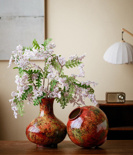 Handmade Water Holding Flower Vases, Large Pottery Flower Vases, Modern Bouquet Flower Vases, Centerpiece on Dining Table, Flower Vase on Table-HomePaintingDecor