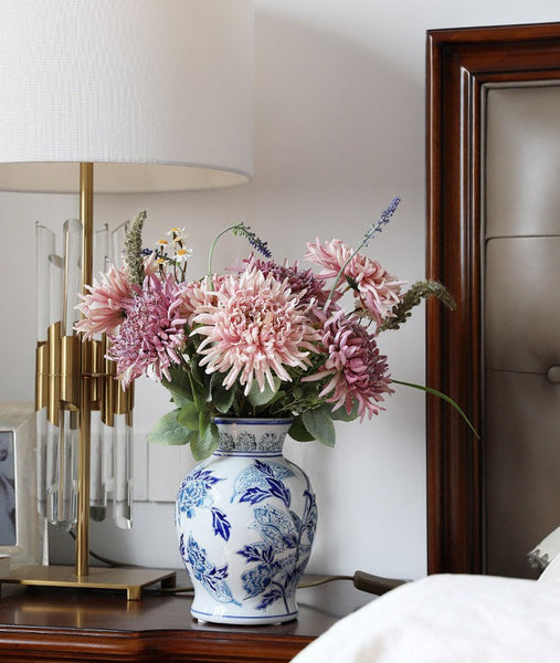 Handmade Flower Vase, Vintage Flower Vases on Dining Table, Porcelain Flower Vases, Centerpiece Ceramic Bouquet Vases-HomePaintingDecor