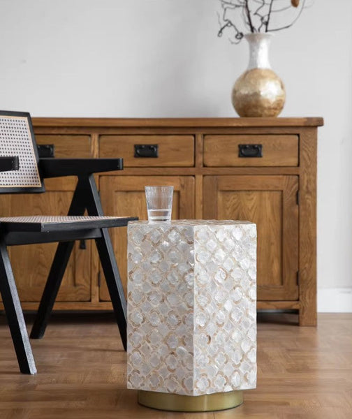 Creative Coffee Table, Contemporary Small Sofa Side Table, Shell Small Side Table, Portable Casual Side Table, Unique Small End Table-HomePaintingDecor