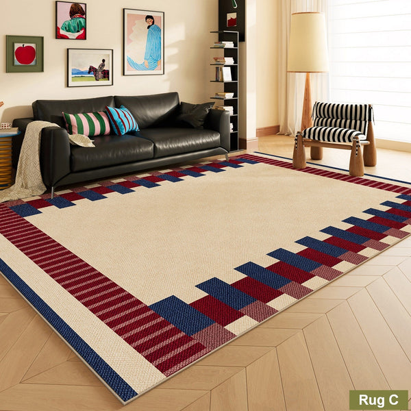 Mid Century Modern Rugs, Contemporary Modern Rugs for Bedroom, Colorful Absract Rugs for Living Room, Colorful Geometric Rugs for Dining Room-HomePaintingDecor