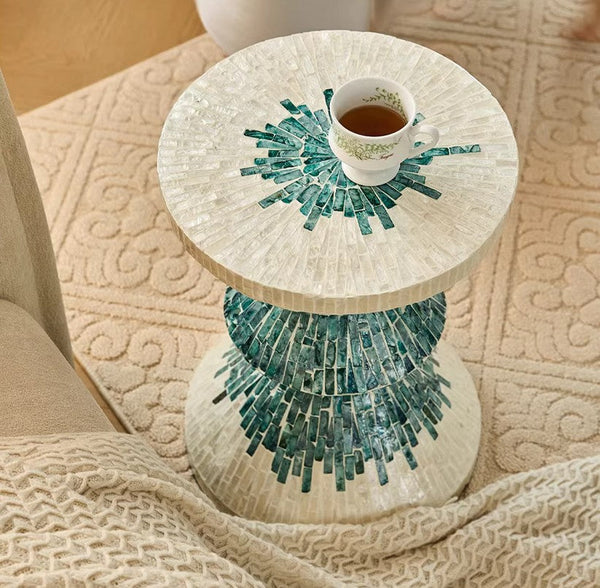 Bedside Small Side Table, Modern Side Table, Shell Small Sofa Side Table, Contemporary Bedside Table, Small End Table, Portable Casual Side Table, Creative Coffee Table, Contemporary Side Table-HomePaintingDecor
