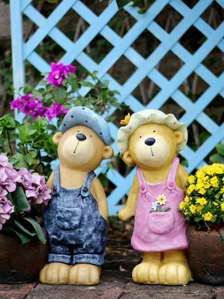 Garden Animal Sculpture Bear Statues, Garden Decor Ideas, Outdoor Garden Decoration, Animal Statues, Garden Ornament, Villa Courtyard Decor-HomePaintingDecor
